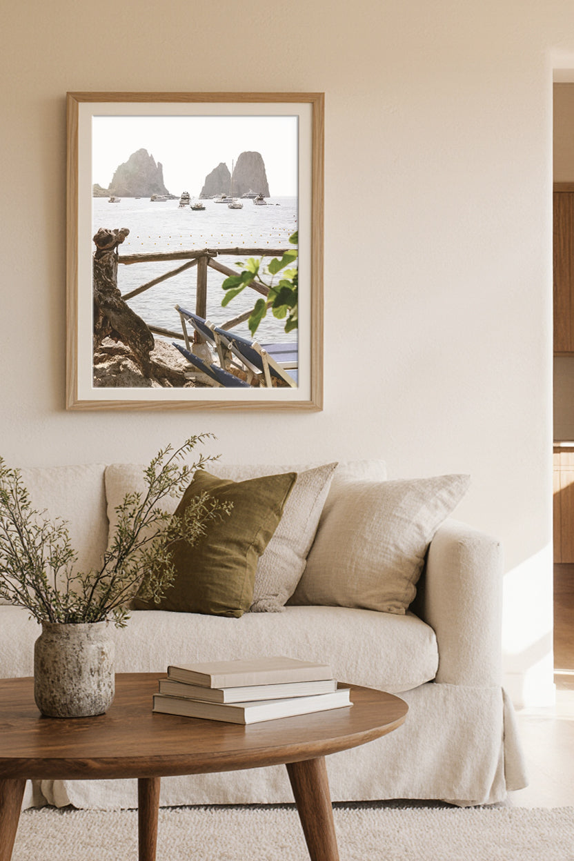 Capri Faraglioni Rocks Coastal Summer Wall Art Print