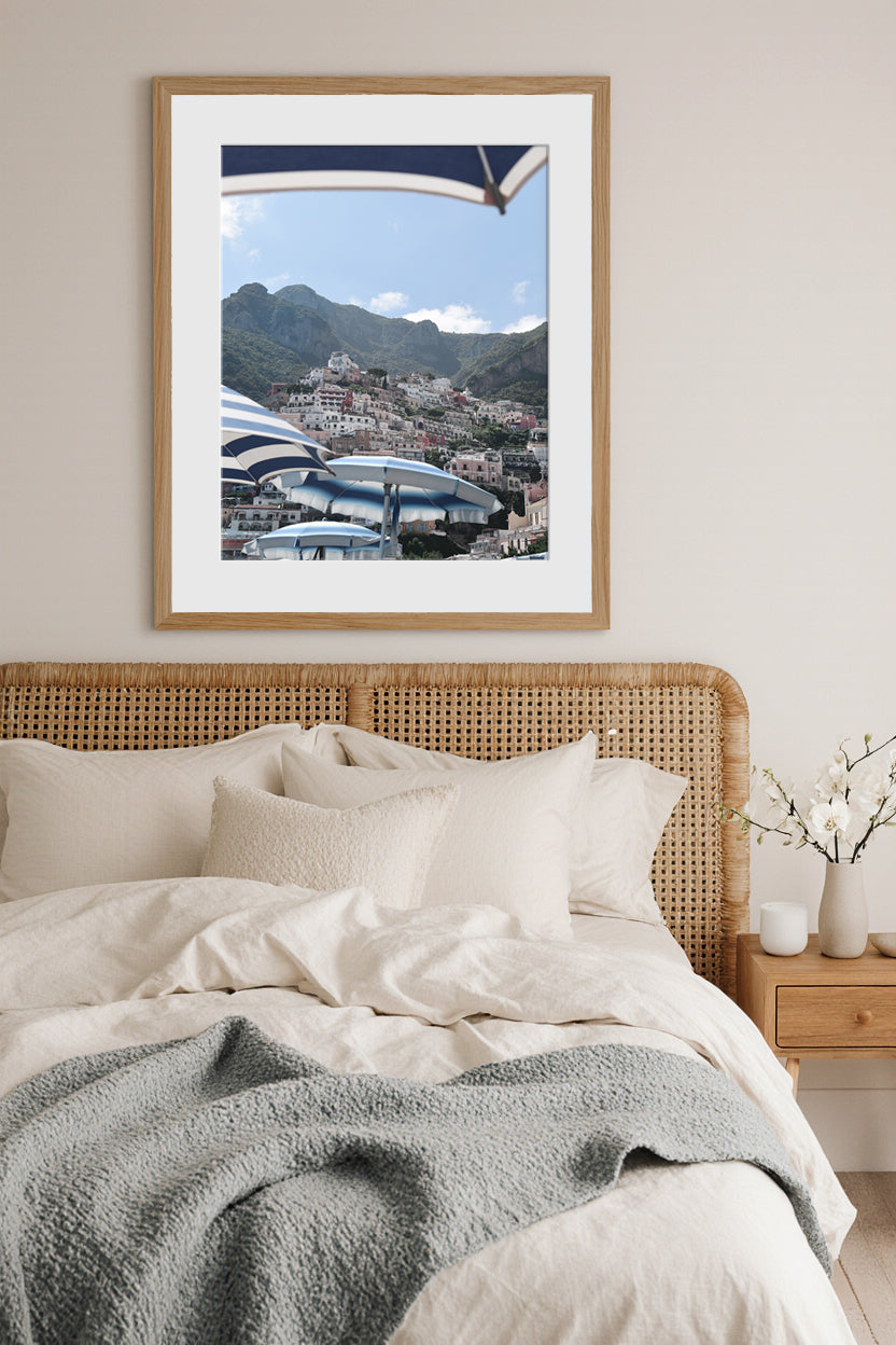 Positano Beach Umbrellas Wall Art Print