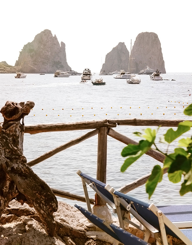 Capri Faraglioni Rocks Coastal Summer Wall Art Print