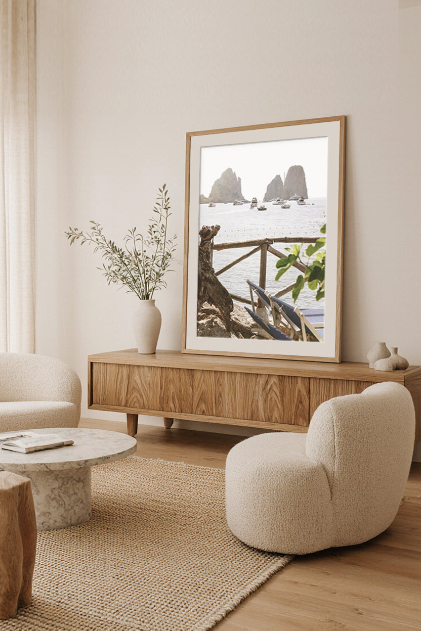 Capri Faraglioni Rocks Coastal Summer Wall Art Print