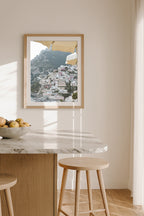 Positano Town Yellow Umbrella Wall Art Print