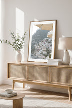 Positano Town Yellow Umbrella Wall Art Print