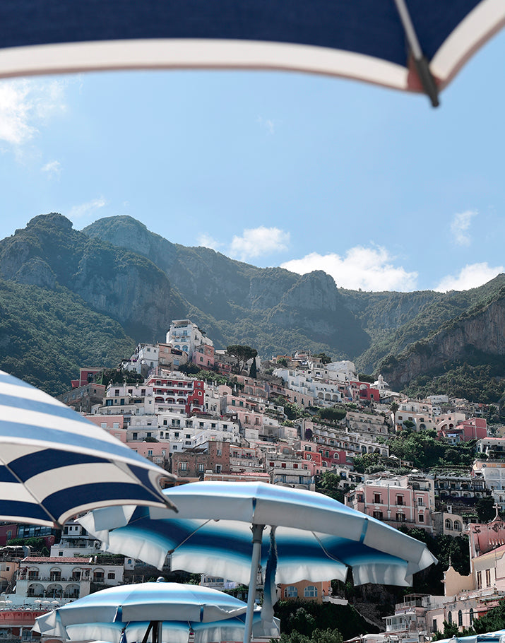 Positano Beach Umbrellas Wall Art Print