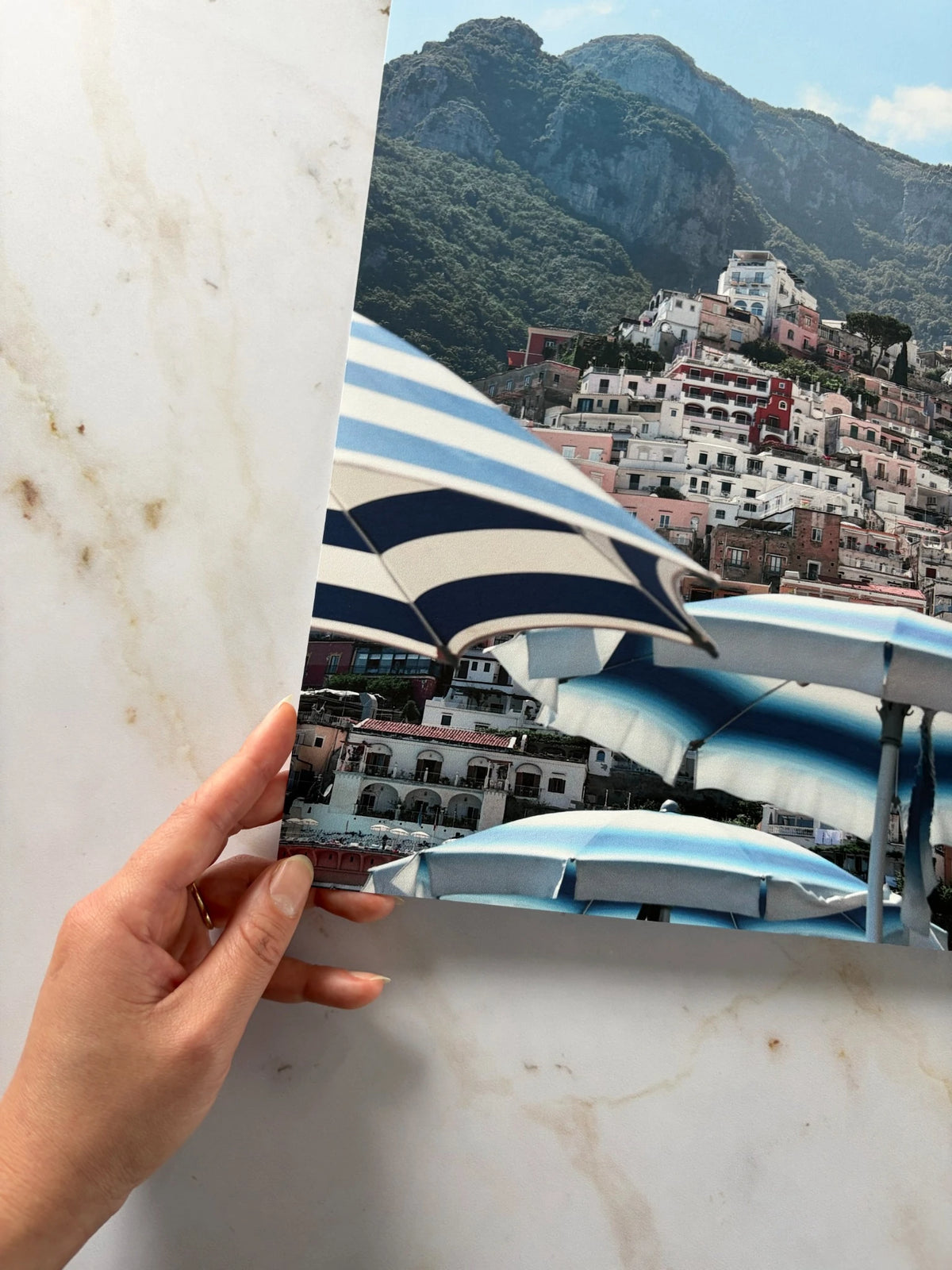 Positano Beach Umbrellas Wall Art Print