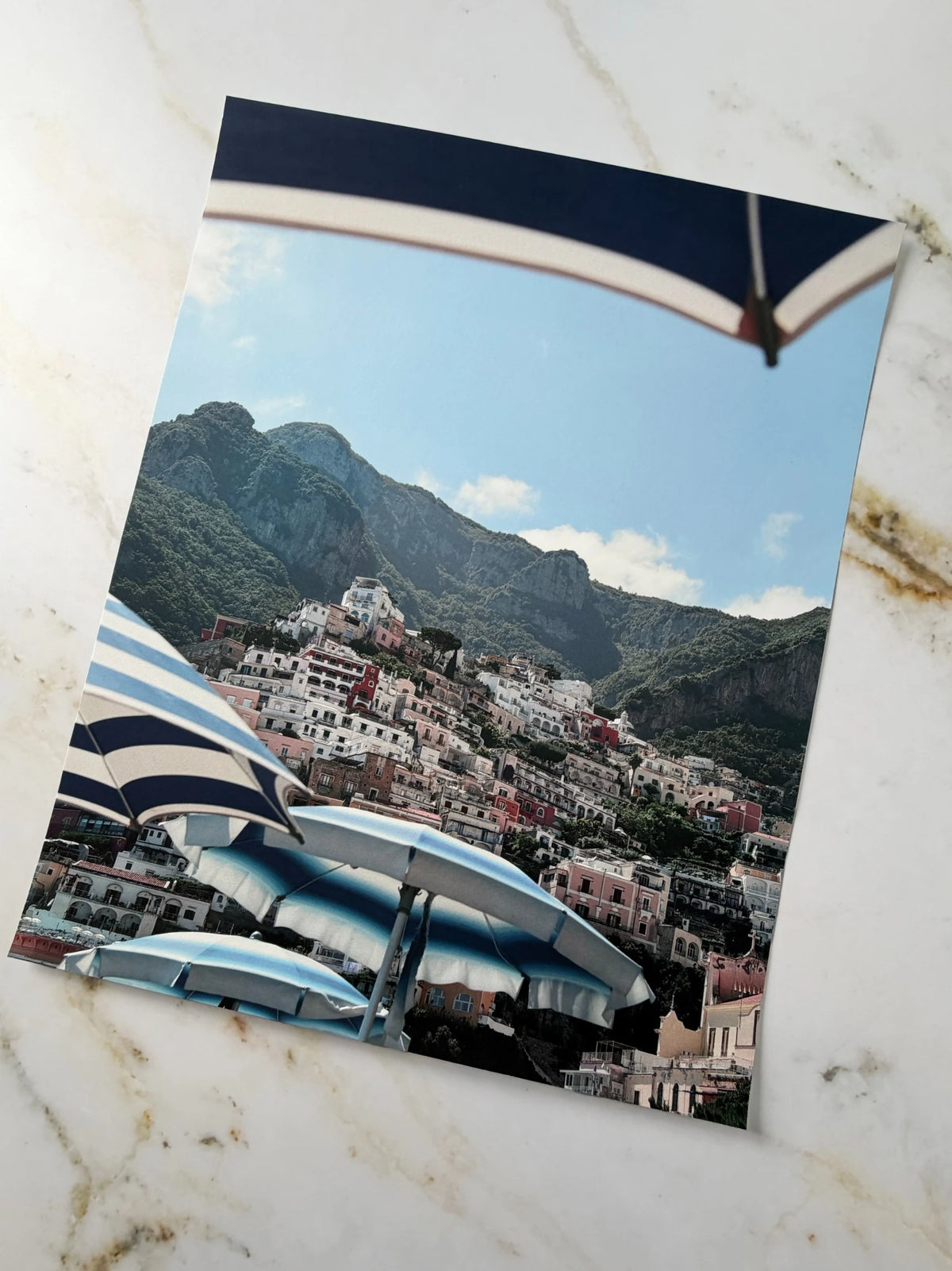 Positano Beach Umbrellas Wall Art Print